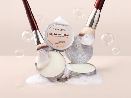 Solid Brush Soap with Cleaning Pad