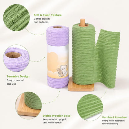 20-Piece Tear-Away Plush Cleaning Cloth Roll