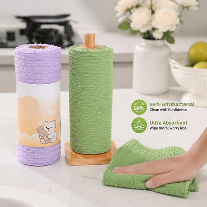 20-Piece Tear-Away Plush Cleaning Cloth Roll